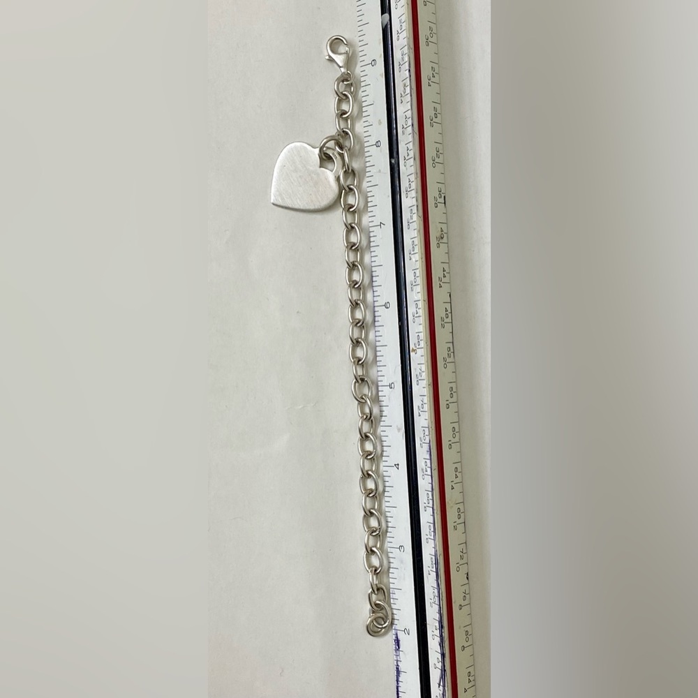 Sterling Silver 925 Solid Link Bracelet With Engr… - image 3